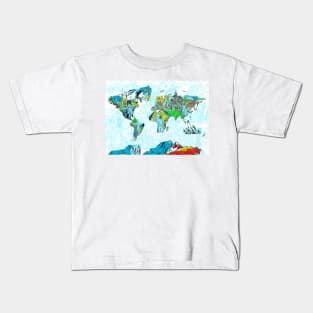 world map landmarks Kids T-Shirt